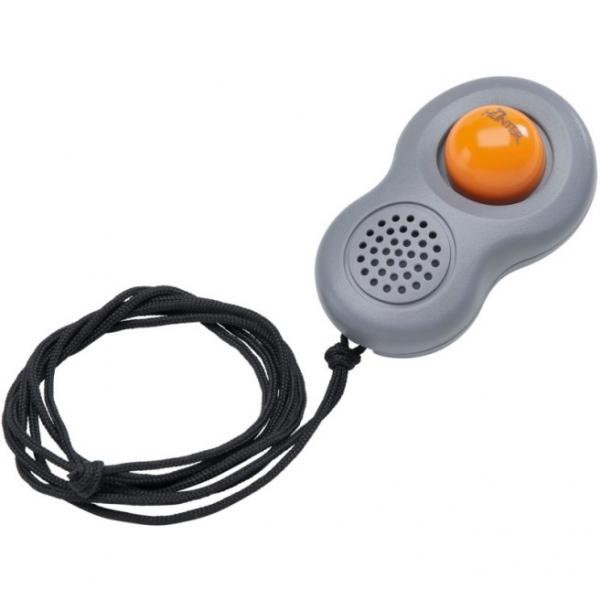 Hunter clicker with lanyard and finger loop Plastic Grey/Orange